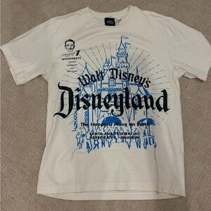Disney Parks Cream and Blue Disneyland Tee Disney100